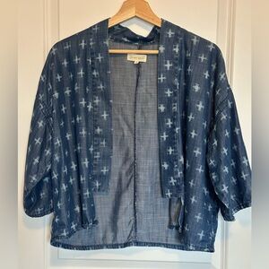 Denim-Like Loose Cardigan